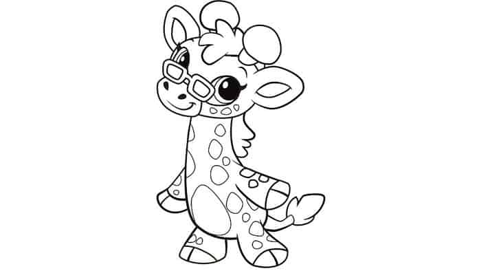 Free Giraffe With Sun Glasses Coloring Pages