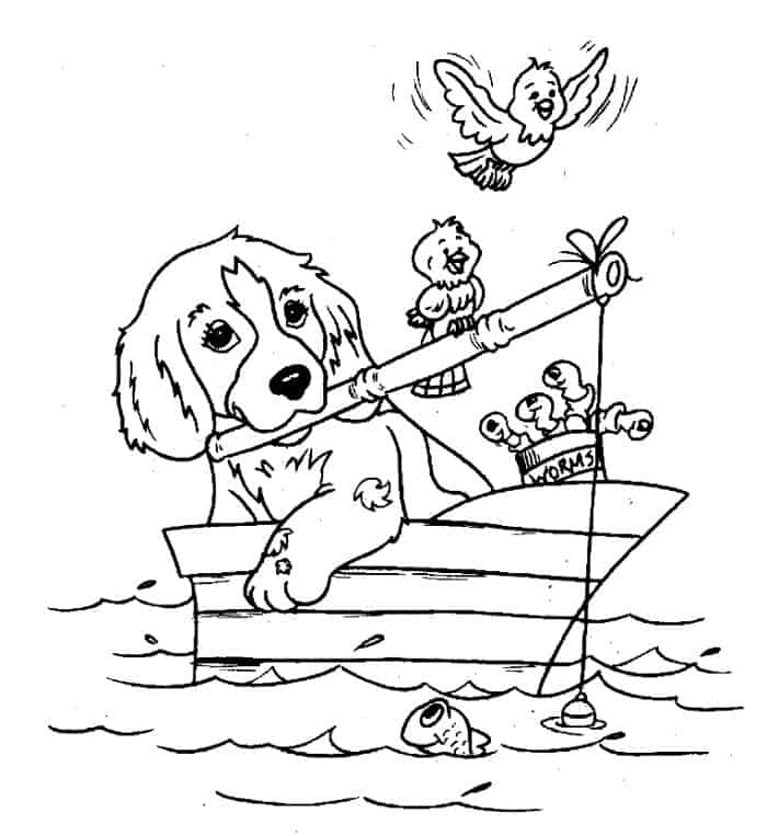 Friends Fishing Coloring Pages