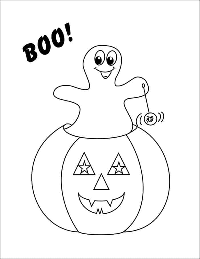 Ghost Coloring Pages With Bow