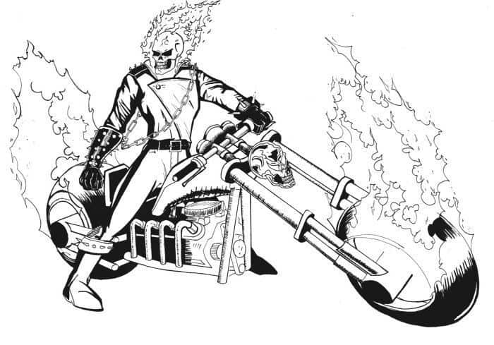 Ghost Rider Motorcycle Coloring Pages