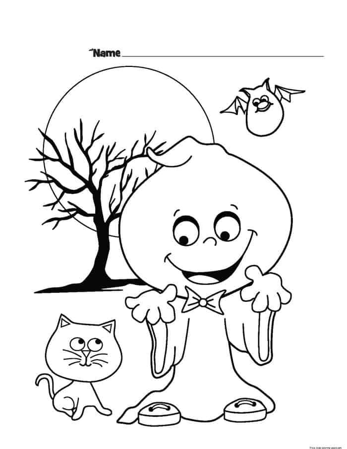 Halloween Coloring Pages Of A Ghost Cute