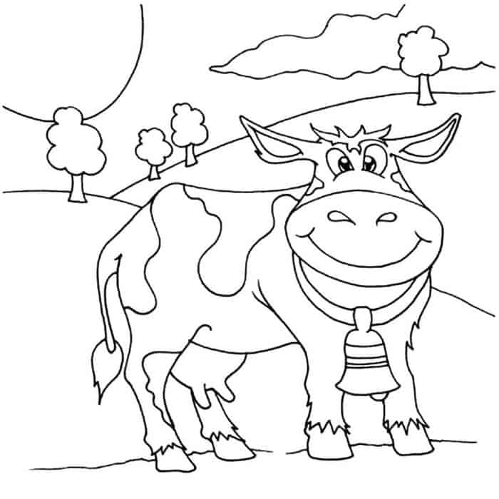 Kids Christmas Cow Coloring Pages Free Printable