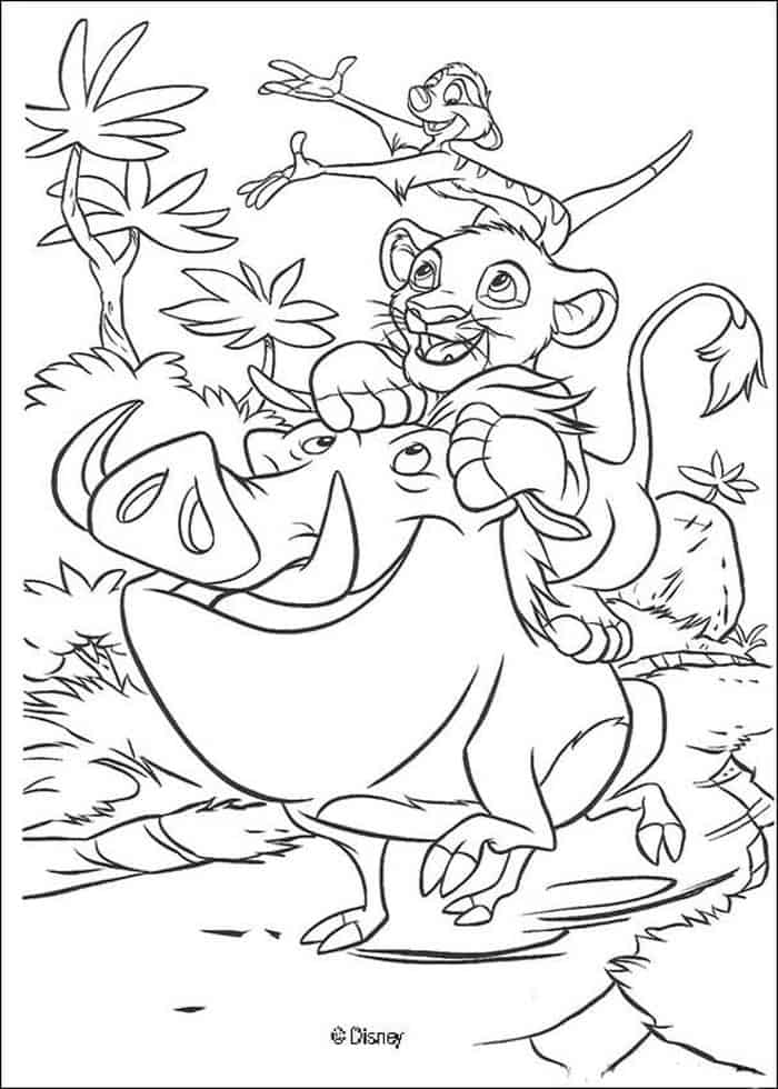 Lion King Christmas Coloring Pages