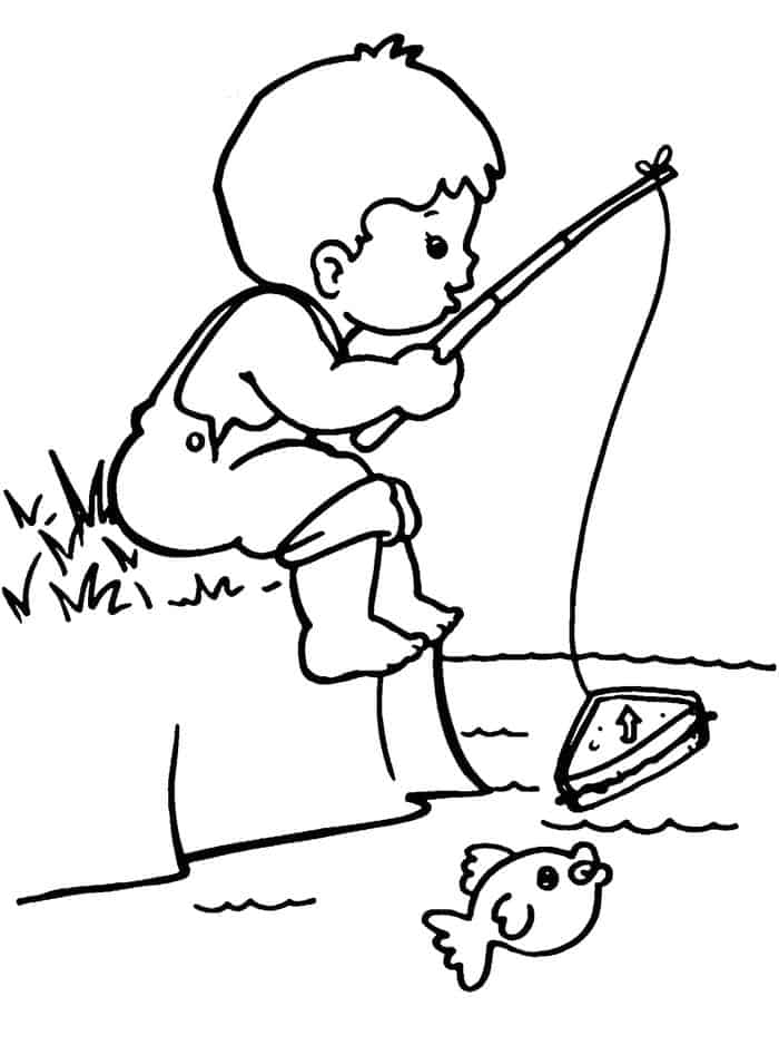 Precious Moments Fishing Coloring Pages