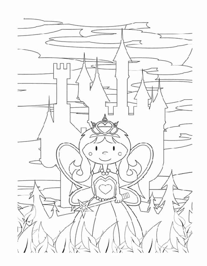 Princess And Castle Coloring Pages