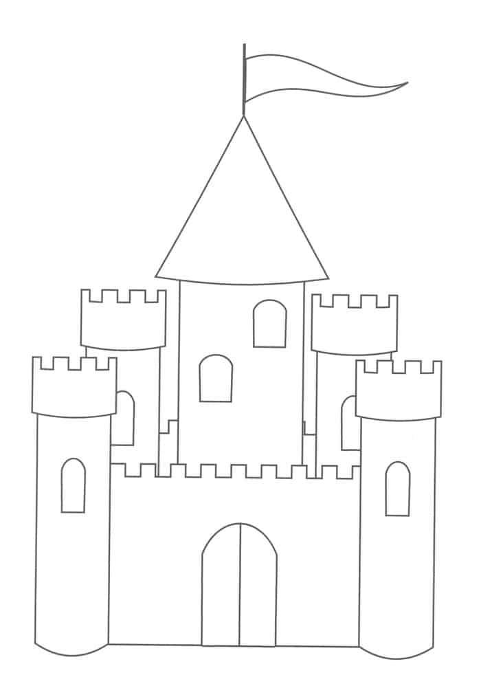 Simple Castle Coloring Pages