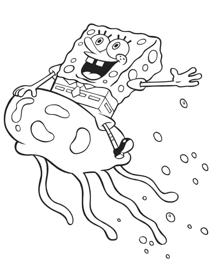 Spongebob Coloring Book Pages Jellyfish