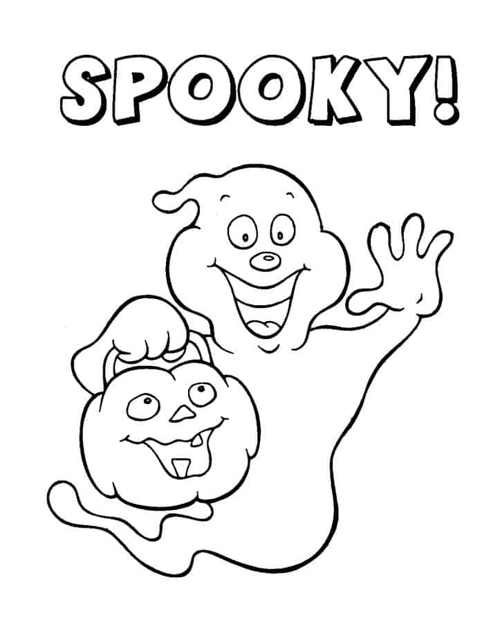 Spooky Coloring Pages With Ghost