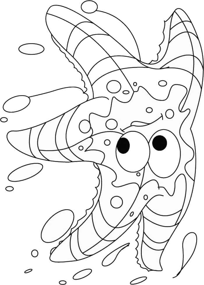 Starfish Characters Coloring Pages