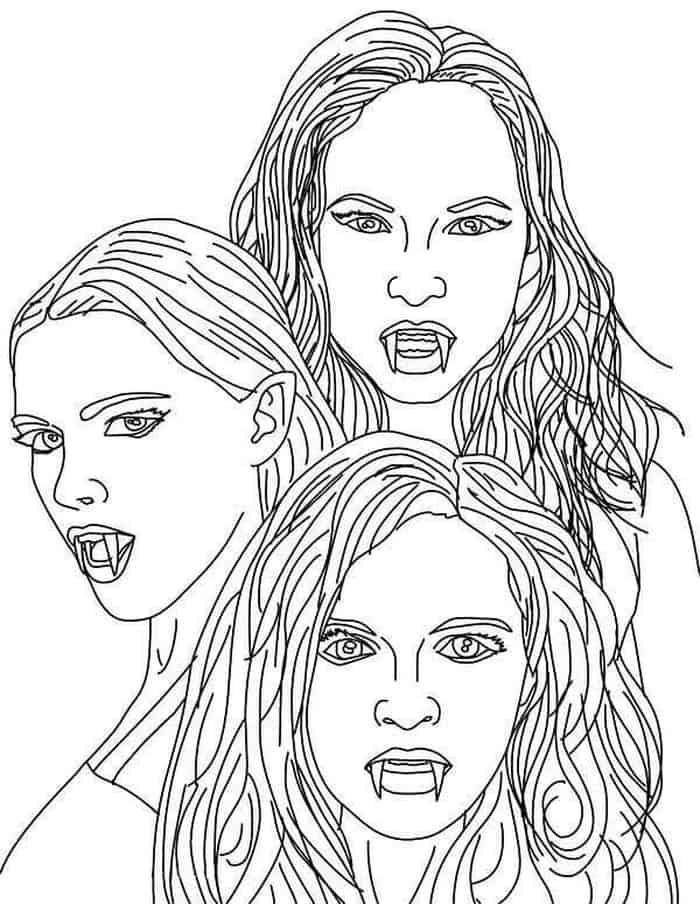 Vampire Girls Adult Coloring Pages That Look Bad Ass