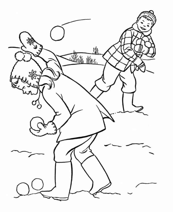 Winter Scene Coloring Pages