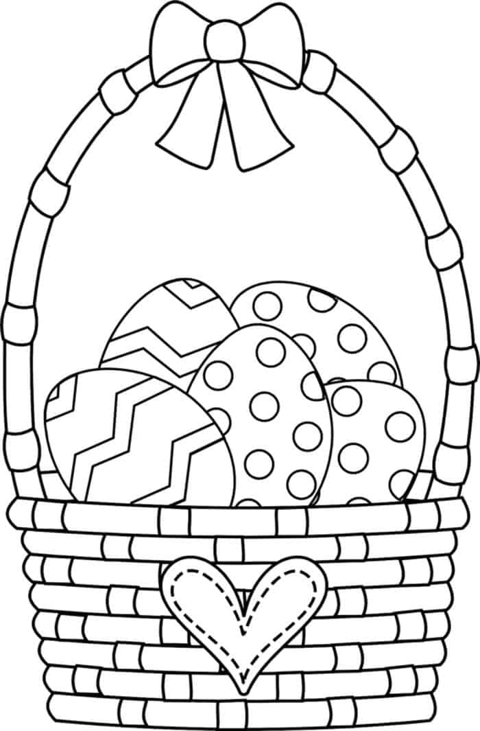 easter egg basket coloring pages