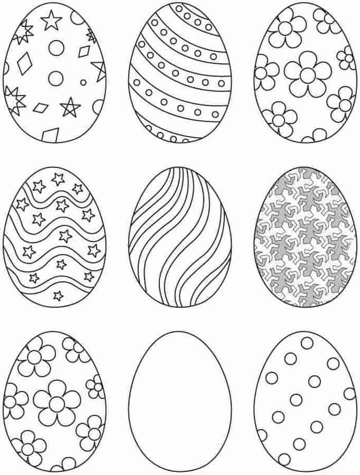 easter egg coloring pages to print