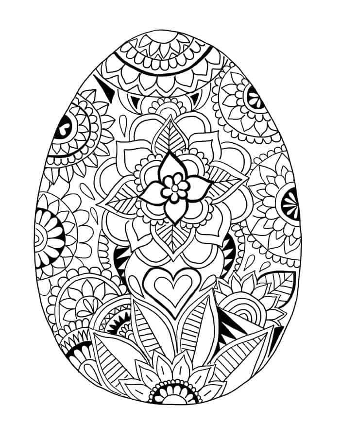 easter egg detailed adult coloring pages