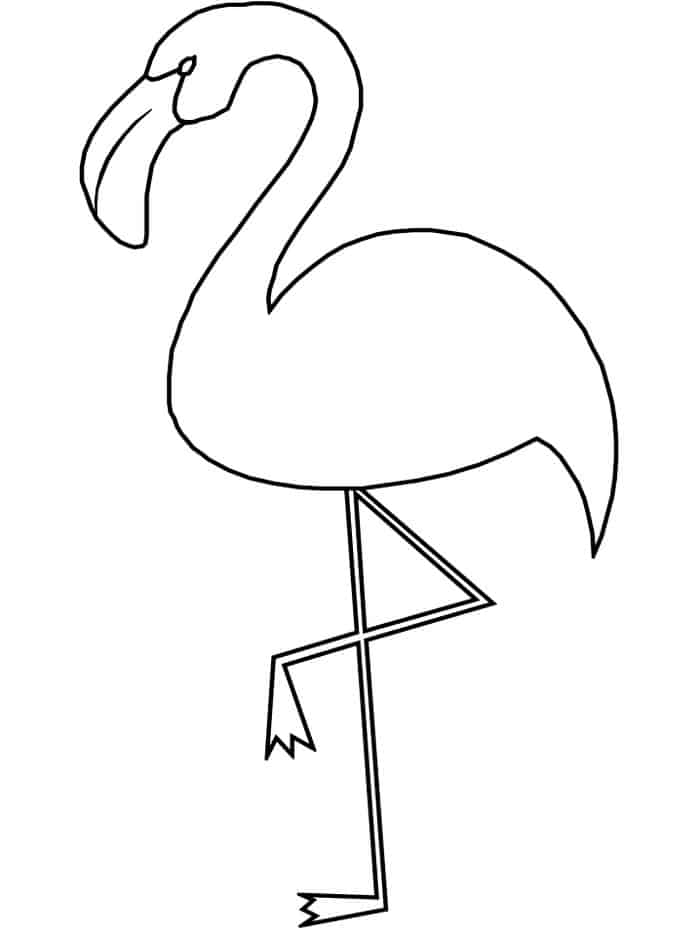 simple flamingo coloring pages