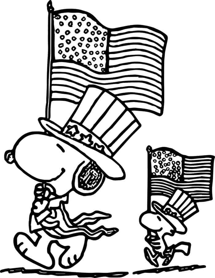 4th Of July Flag Coloring Pages