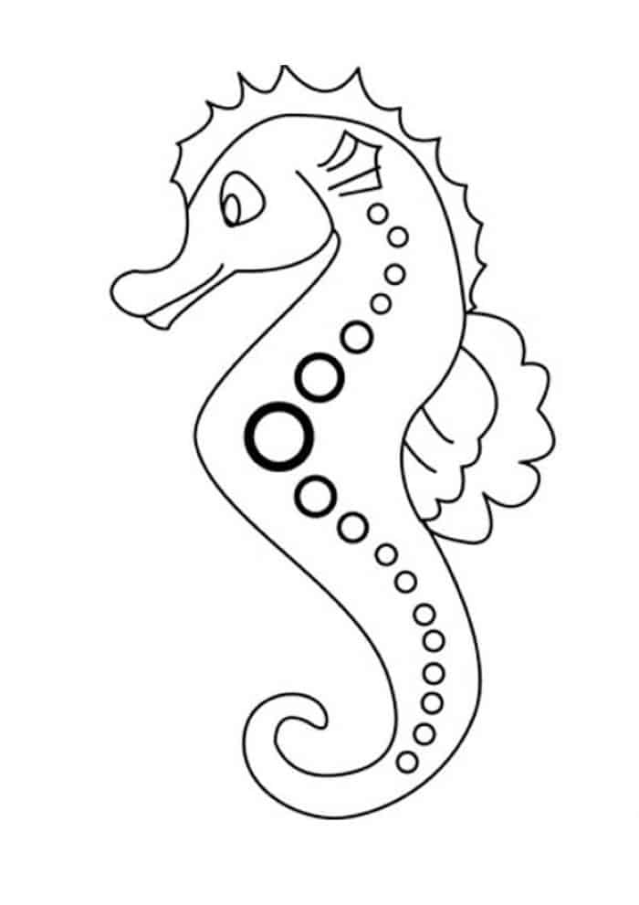Adult Coloring Pages Seahorse Finished