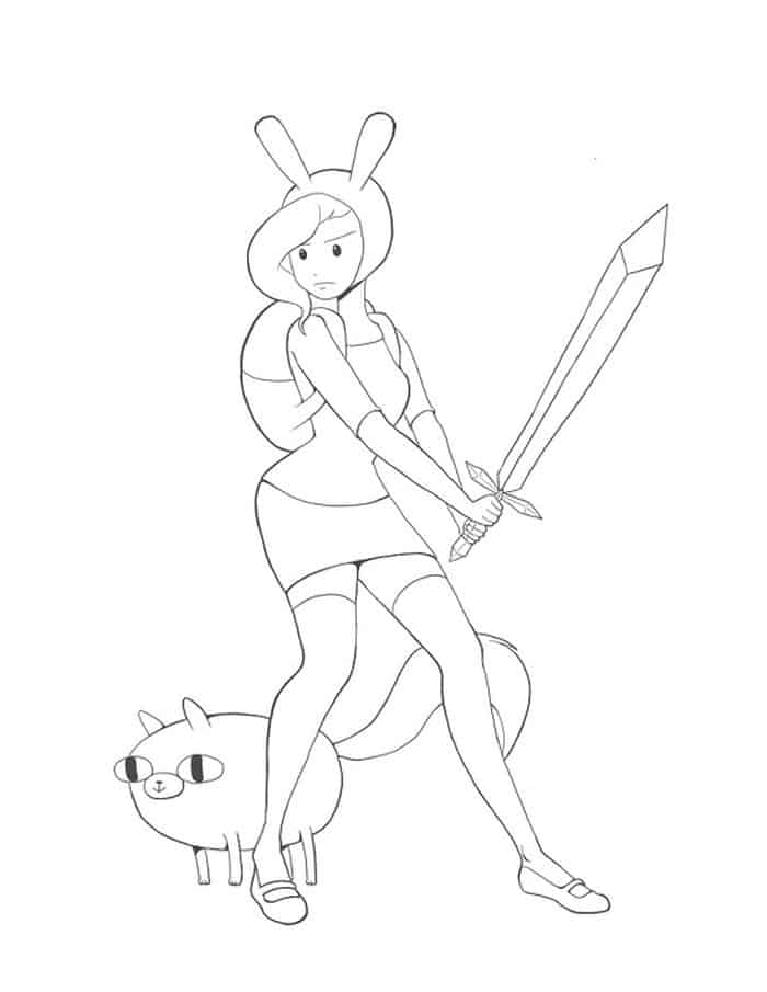 Adventure Time Fionna In White Gown Coloring Pages