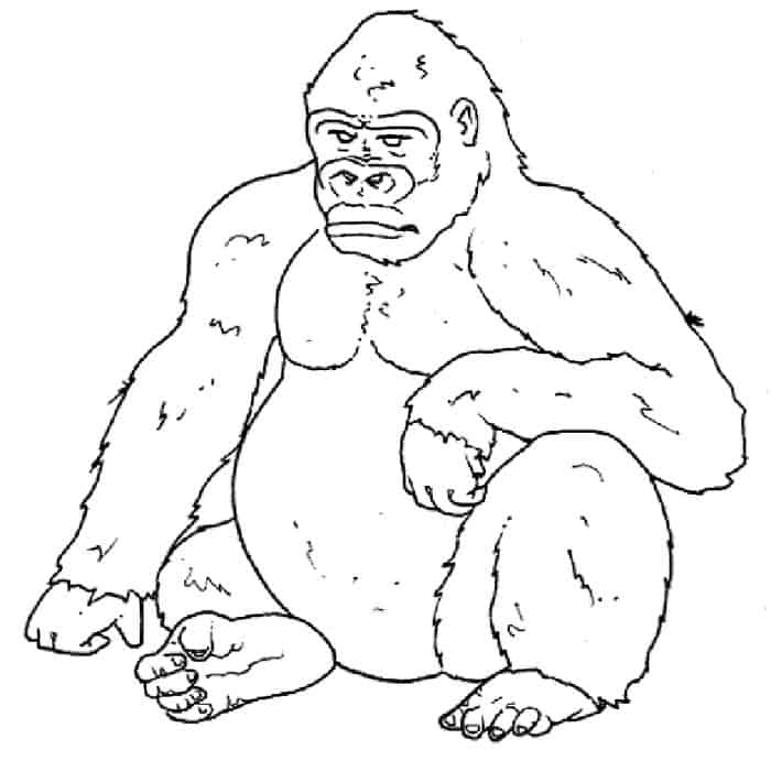 African Gorilla Coloring Pages