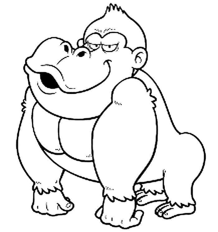 Animal Coloring Pages Hard Gorilla
