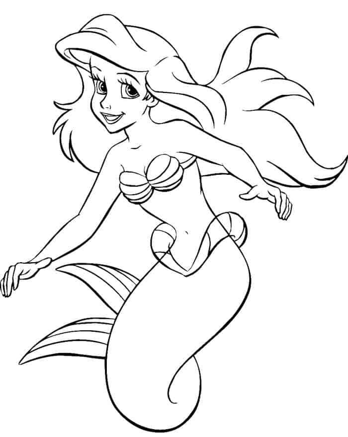 Ariel The Little Mermaid Coloring Pages Free