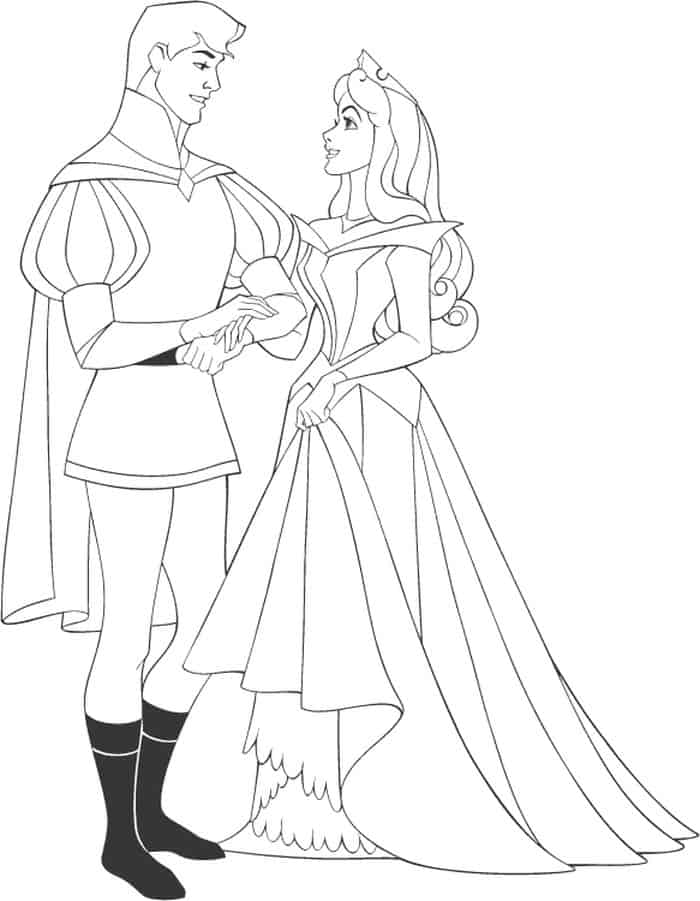 Aurora Geeting Married Coloring Pages