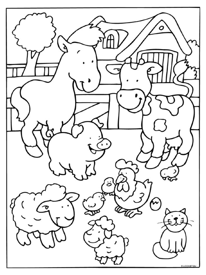 Baby Farm Animal Coloring Pages