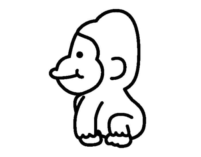 Baby Gorilla Coloring Pages