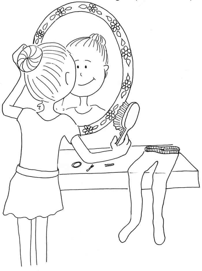 Ballerina Mirror Coloring Pages