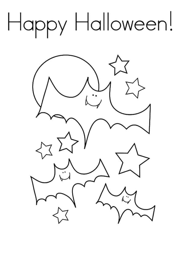 Bat Halloween Coloring Pages