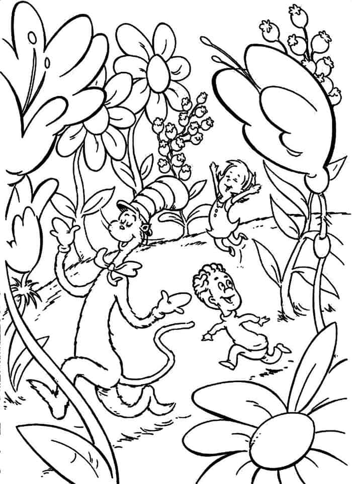 Bee Cat In The Hat Coloring Pages