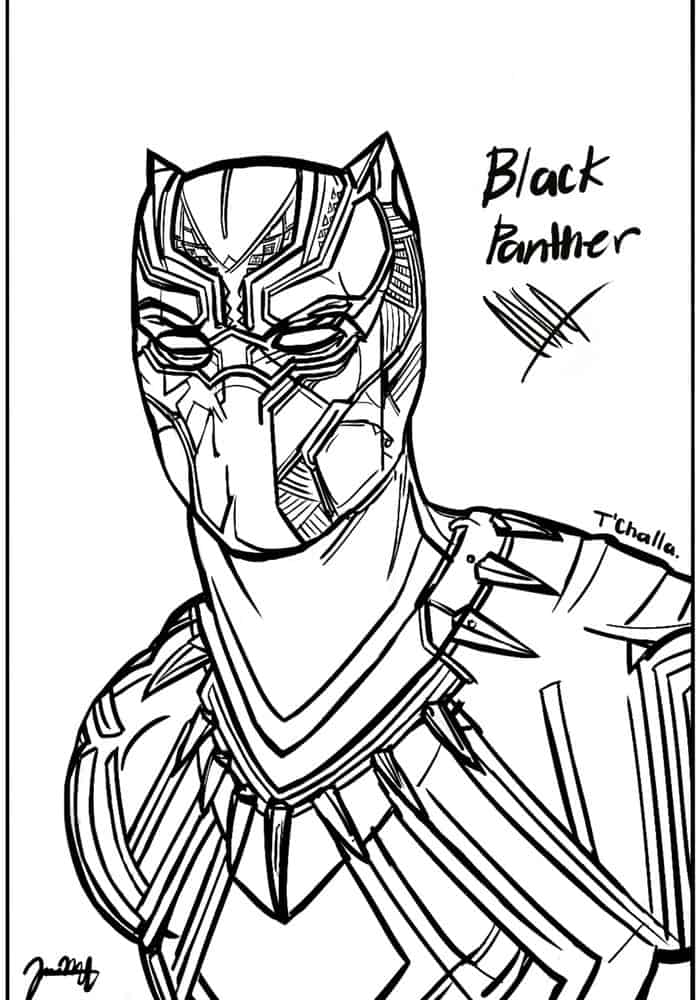 Black Panther Superhero Coloring Pages