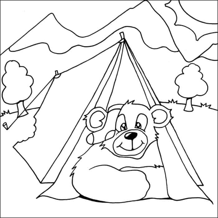 Camping Animal Coloring Pages