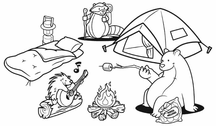 Camping Coloring Pages For Preschoolers