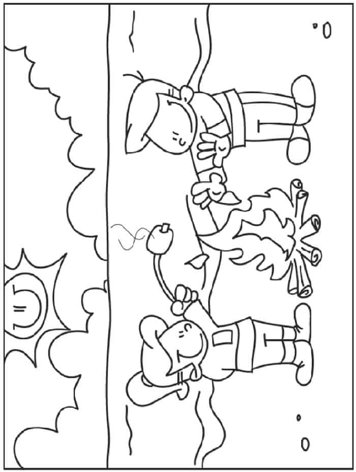 Camping Scene Coloring Pages