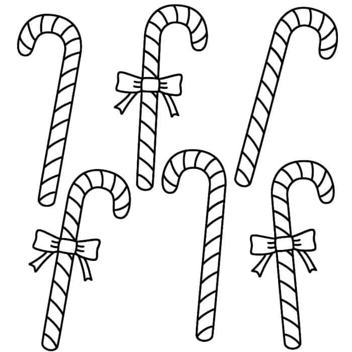 Candy Cane Bow Coloring Pages