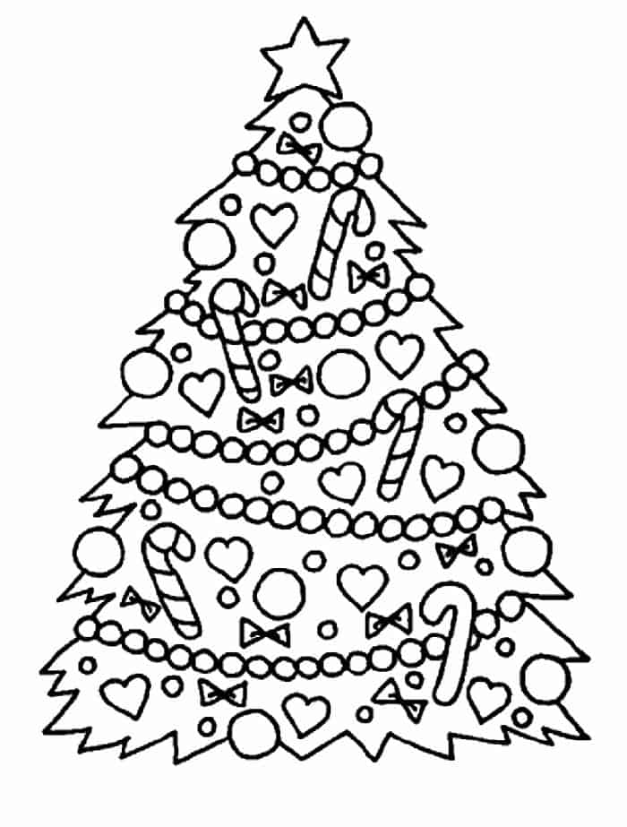 Candy Cane Christmas Tree Coloring Pages