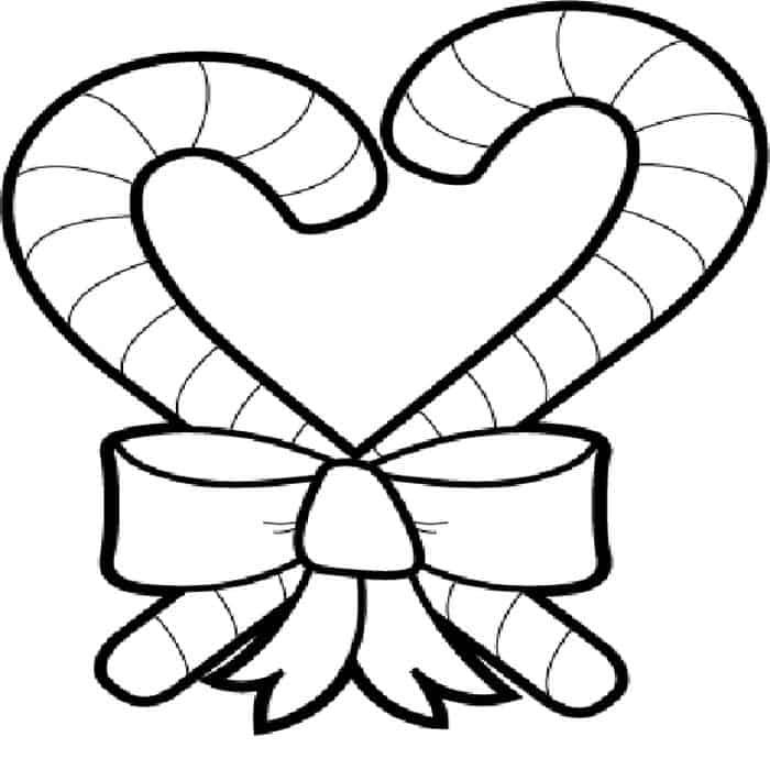 Candy Cane Heart Coloring Pages