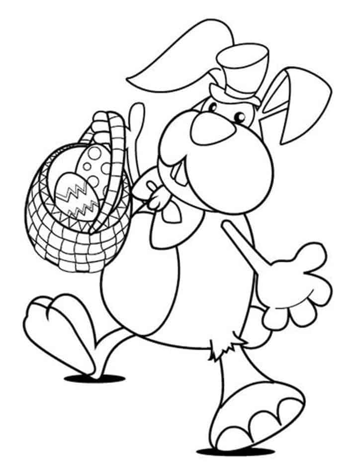 Cartoon Easter Bunny Coloring Pages
