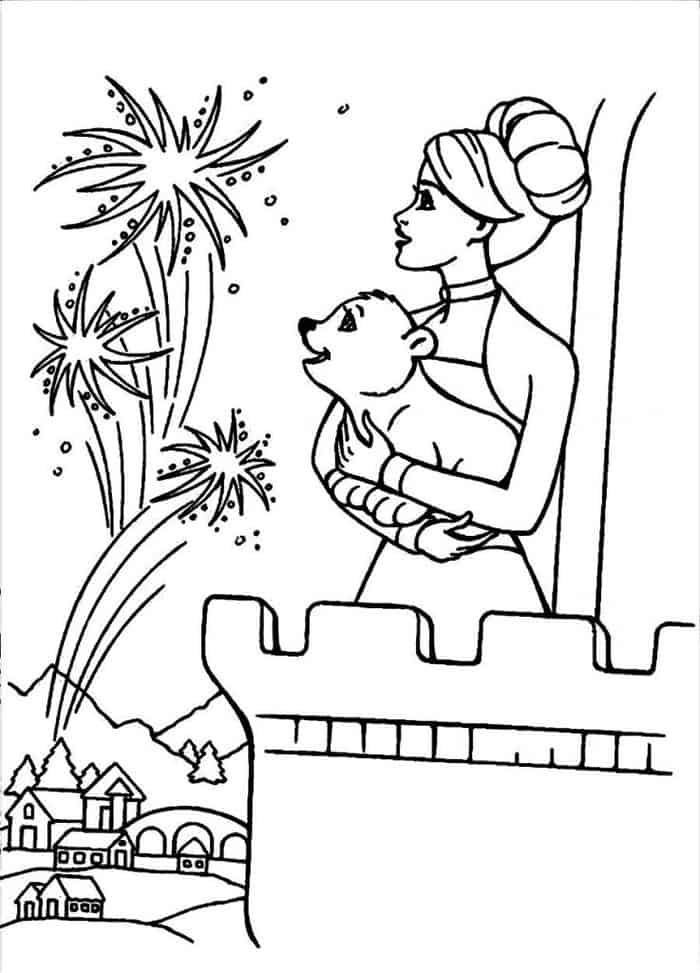 Castle Fireworks Coloring Pages