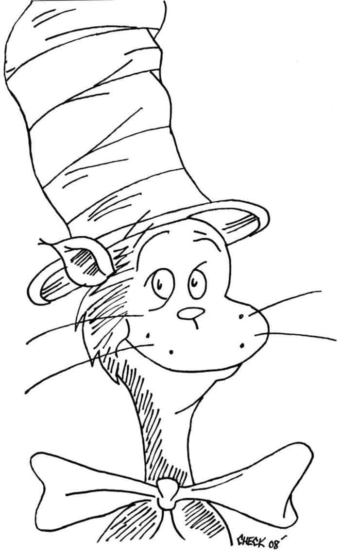 Cat In The Hat Coloring Pages Free Printable