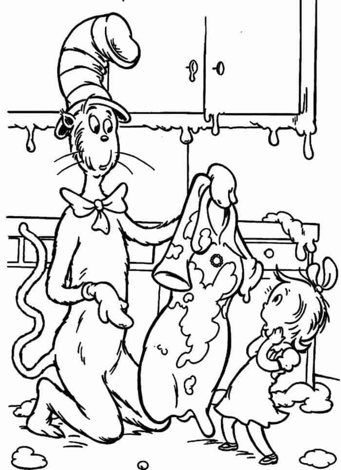 Cat In The Hat Coloring Pages Free