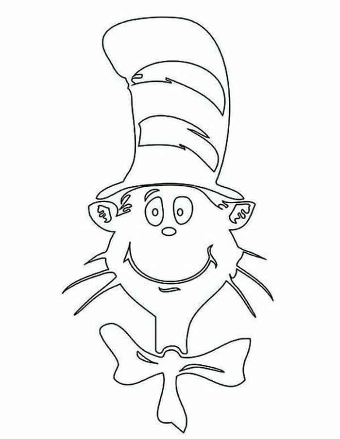 Cat In The Hat Face Coloring Pages