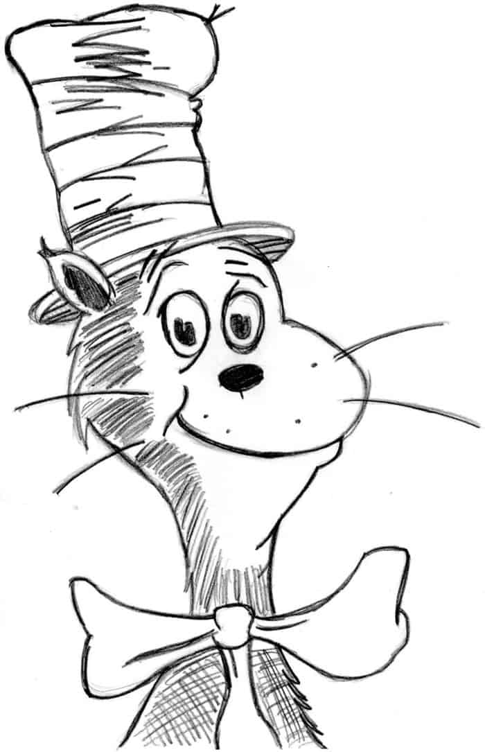 Cat In The Hat Face Only Coloring Pages