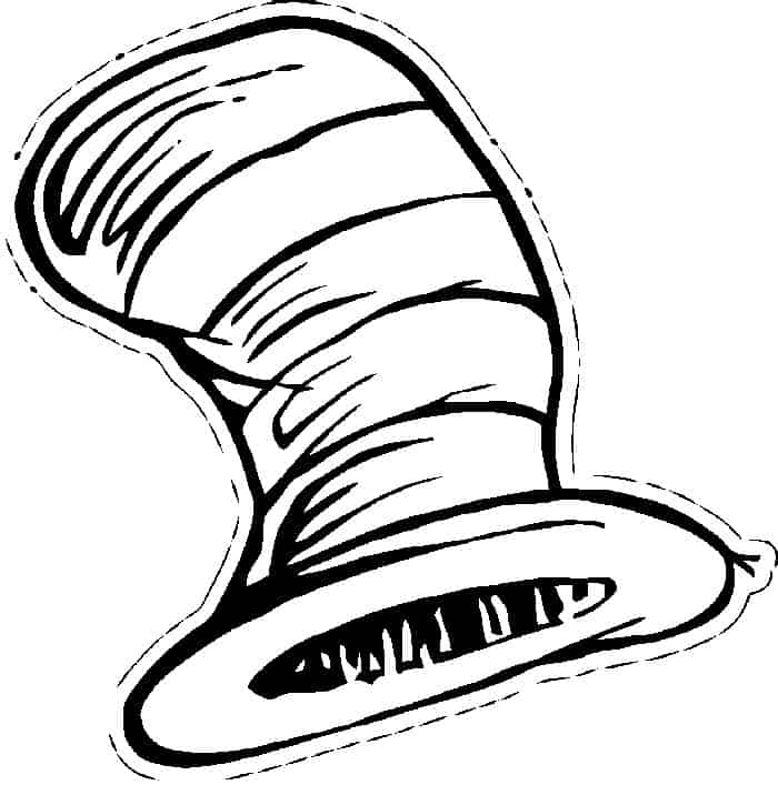 Cat In The Hat Hat Coloring Pages