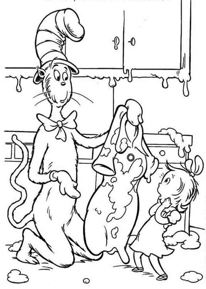 Cat In The Hat Mosaic Coloring Pages