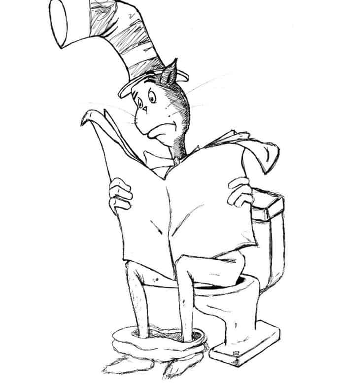 Cat In The Hat Reading Coloring Pages