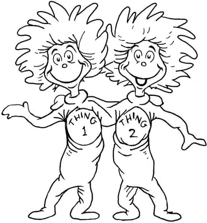 Cat In The Hat Thing One Coloring Pages