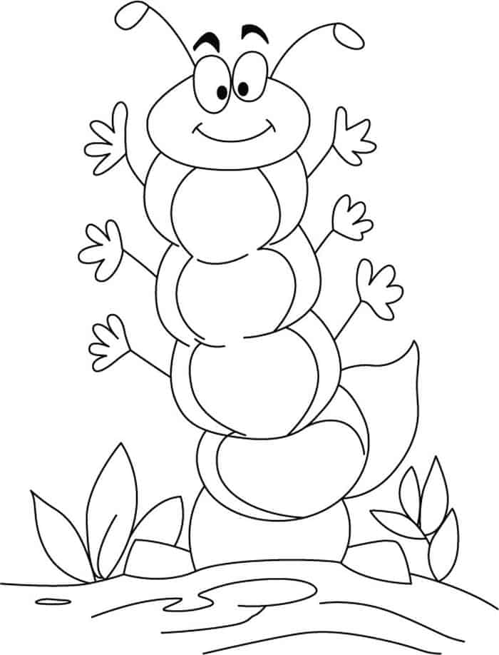 Caterpillar Wearing Shoes Coloring Pages