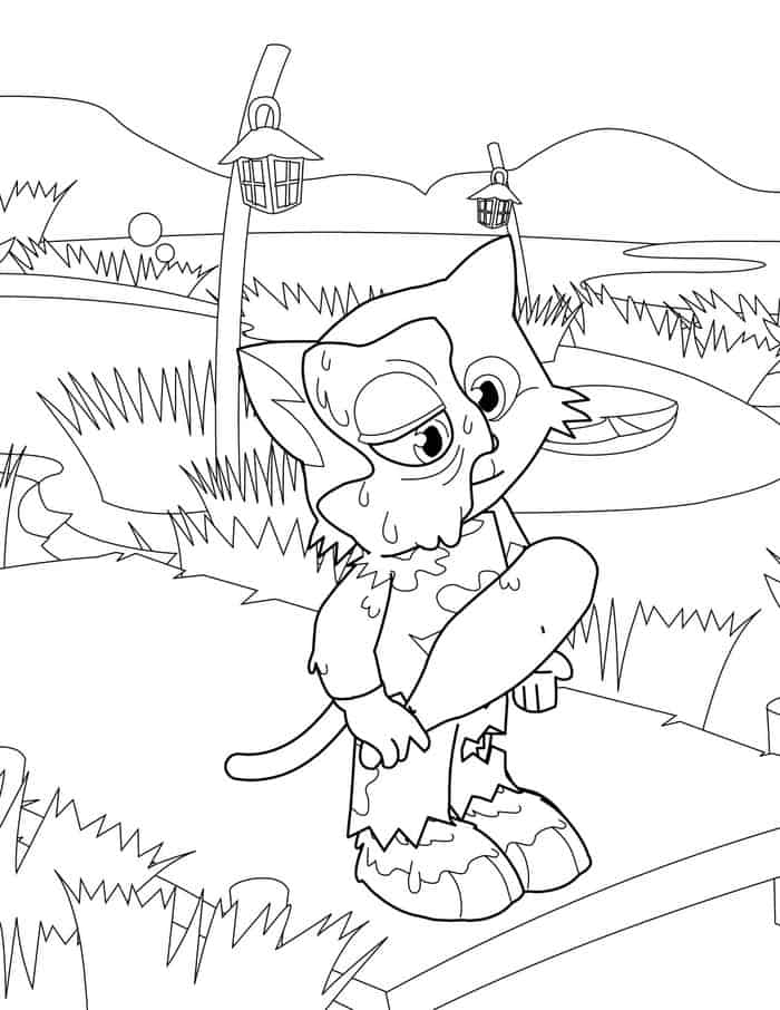Chibi Zombie Animal Coloring Pages